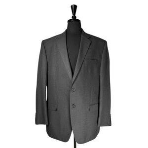 Chaps Ralph Lauren Mens 46R Blazer Gray 100% Wool 2 Button Sport Coat Jacket